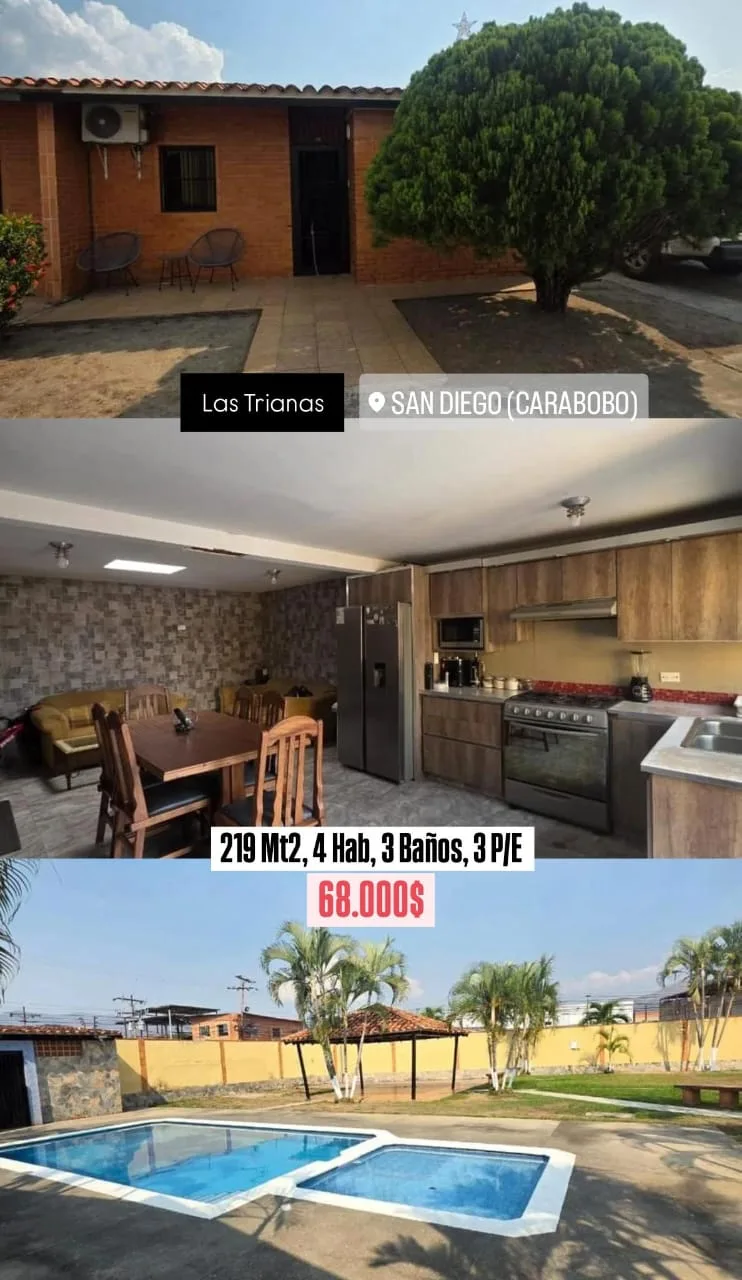 Casa en Venta en Residencias Las Trianas — 4 hab 219m² — USD 68,000