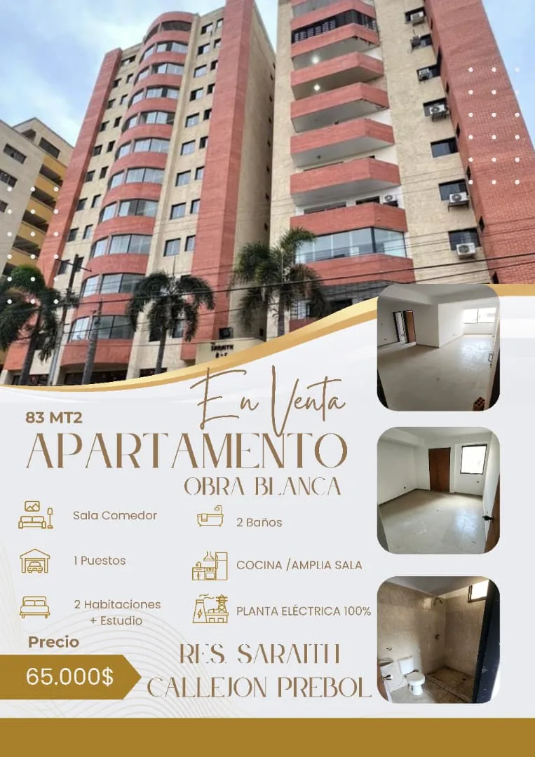 Apartamento en Venta en RES. SARAITH TORRE B, Callejón Prebol — 3 hab 83m² — USD 65,000