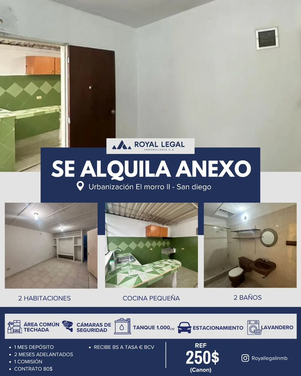 Apartamento en Alquiler en El Morro 2 — 2 hab — USD 250