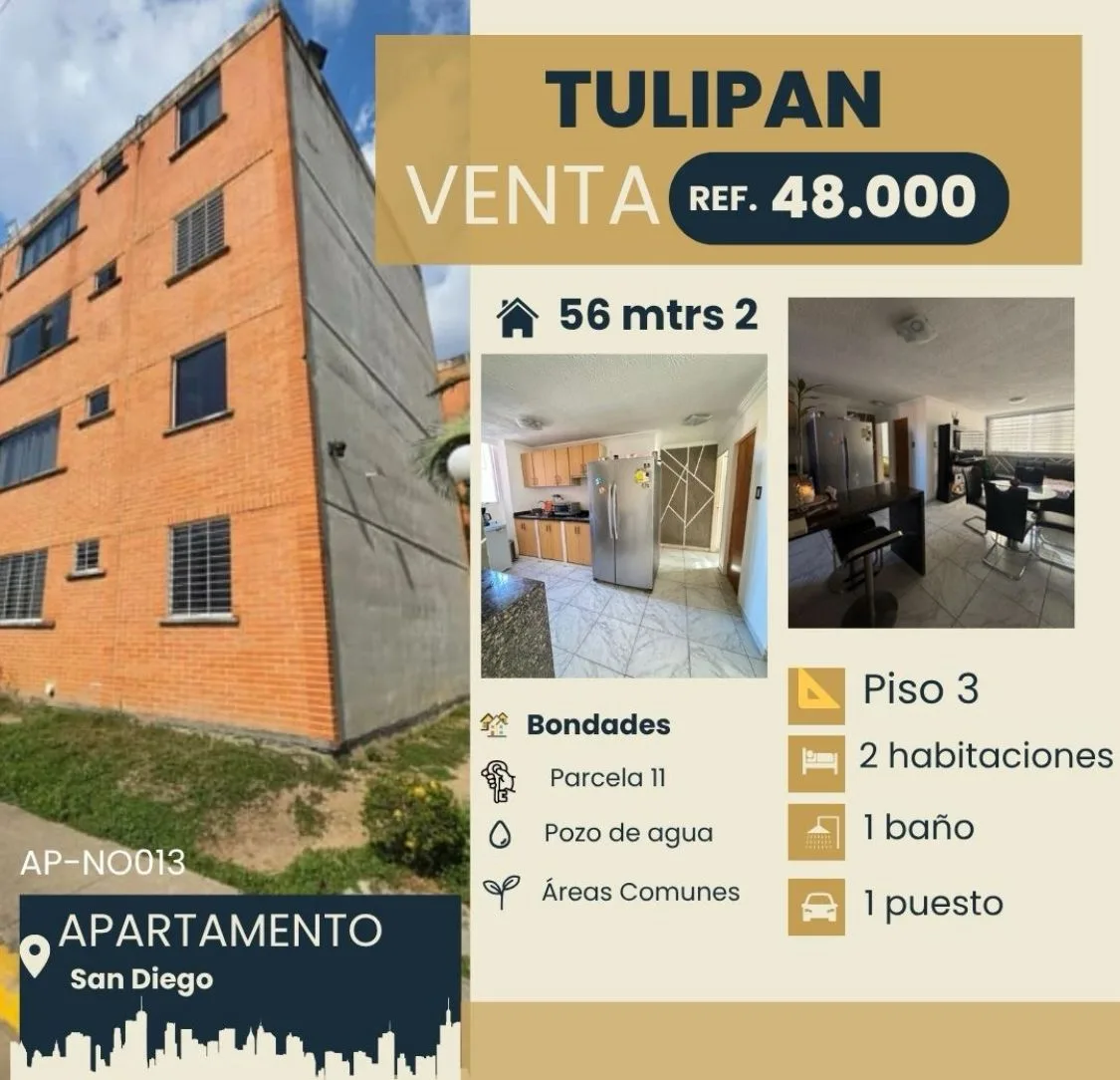 Apartamento en Venta en Tulipán san Diego — USD 48,000