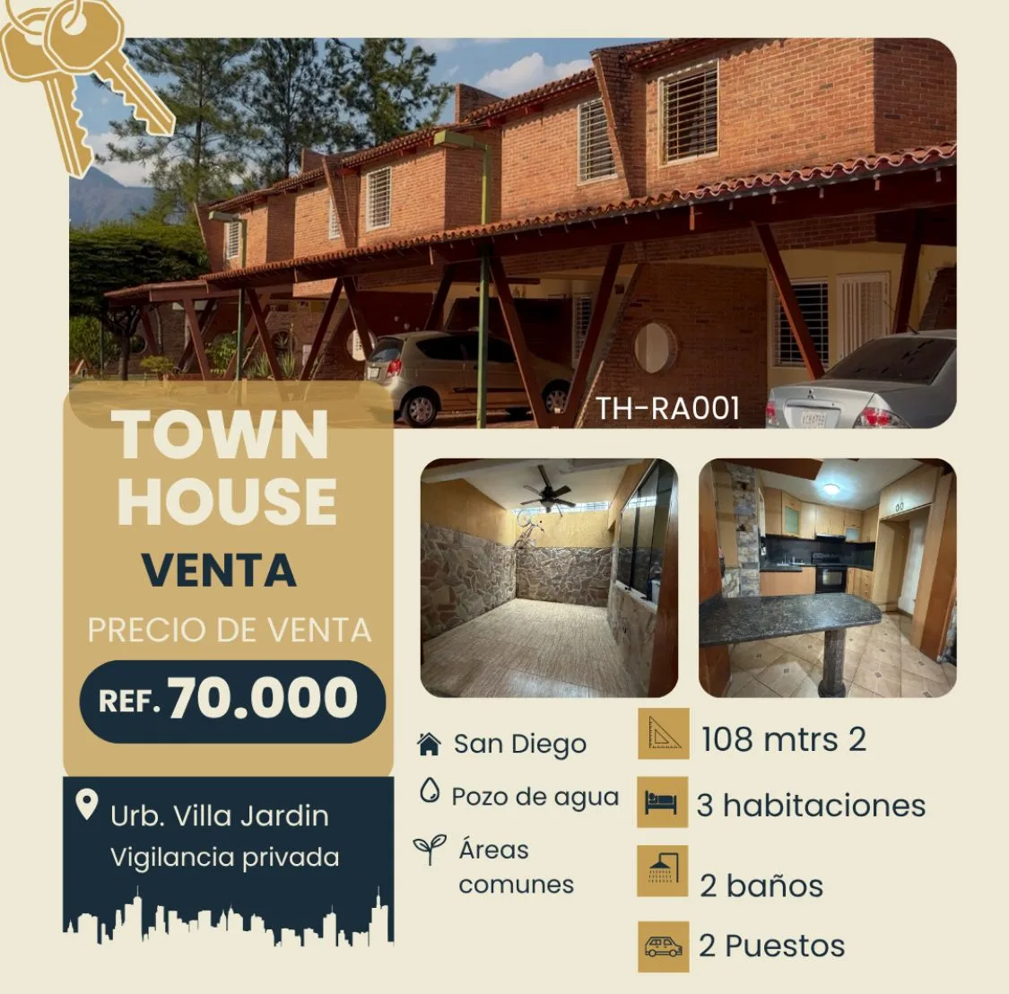 Townhouse en Venta en Urb. Villa Jardin — 3 hab 108m² — USD 70,000