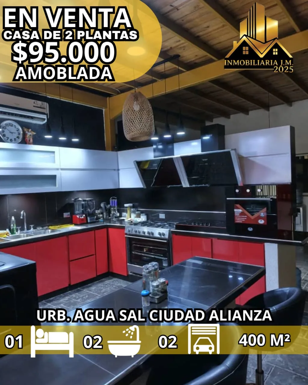 Casa en Venta en URB. AGUA SAL CIUDAD ALIANZA — 1 hab 400m² — USD 95,000