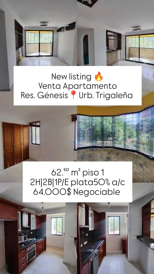 Apartamento en Venta en Urb. Trigaleña — 2 hab 62m² — USD 64,000