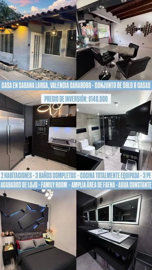 Casa en Venta en Sabana Larga — 2 hab 130m² — USD 140,000