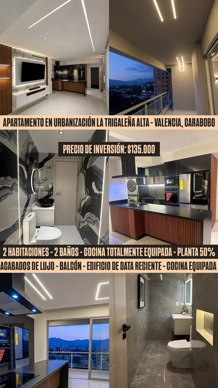 Apartamento en Venta en Urbanización La Trigaleña Alta, Valencia, Estado Carabobo — 2 hab 80m² — USD 135,000