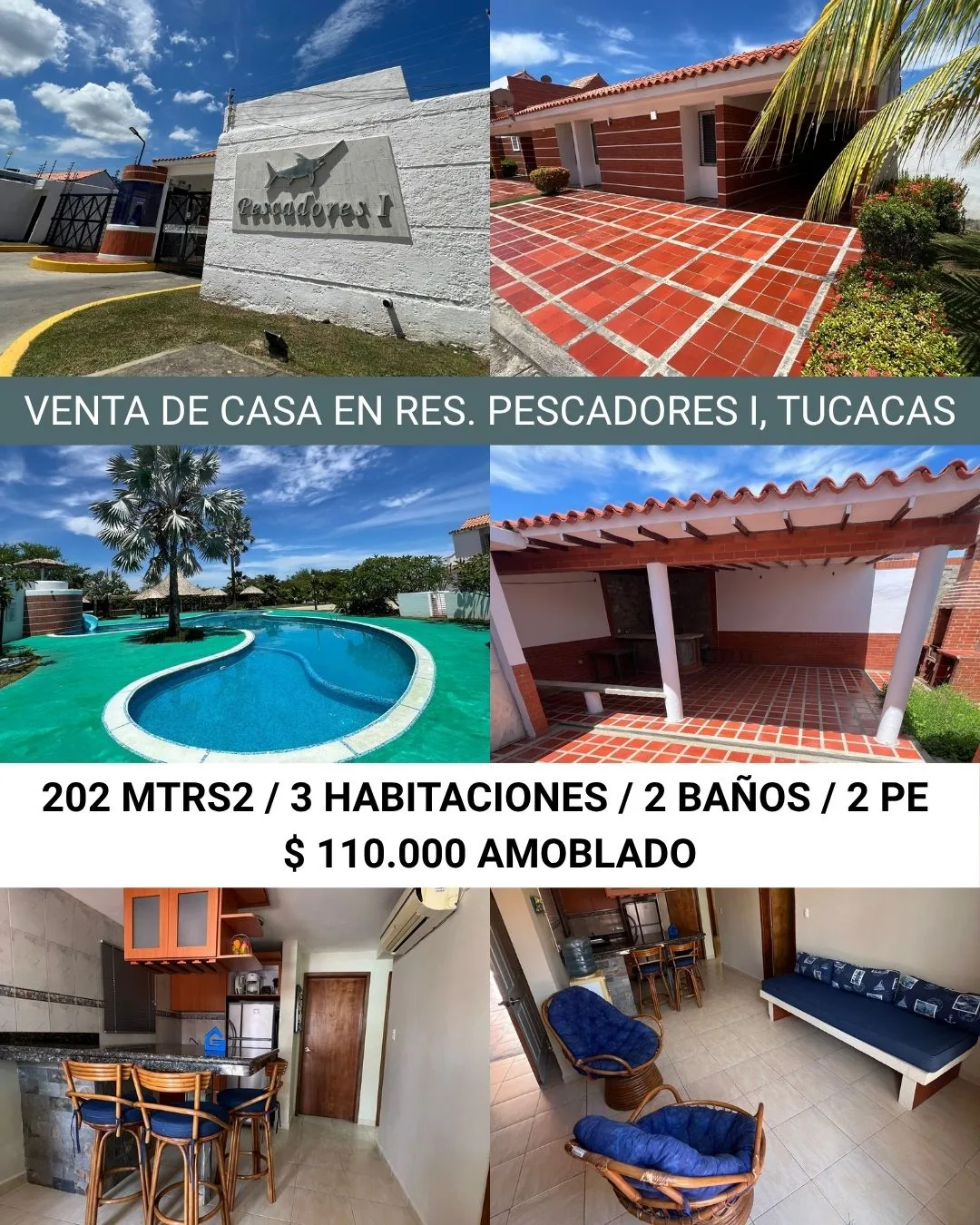 Casa en Venta en Urbanización Pescadores I, Tucacas, Falcon — 3 hab 180m² — USD 110,000