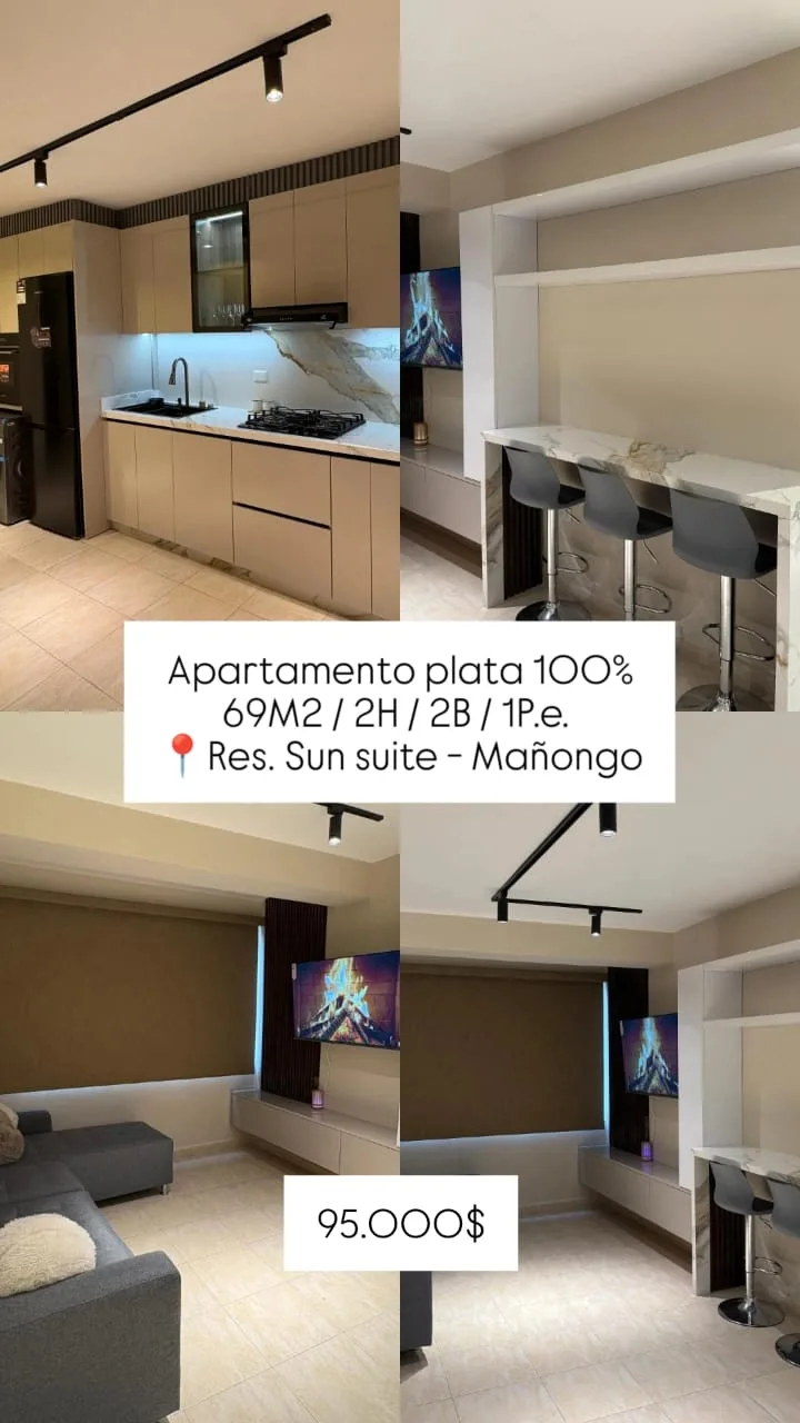 Apartamento en Venta en Res. Sun suite - Mañongo — 2 hab 69m² — USD 95,000