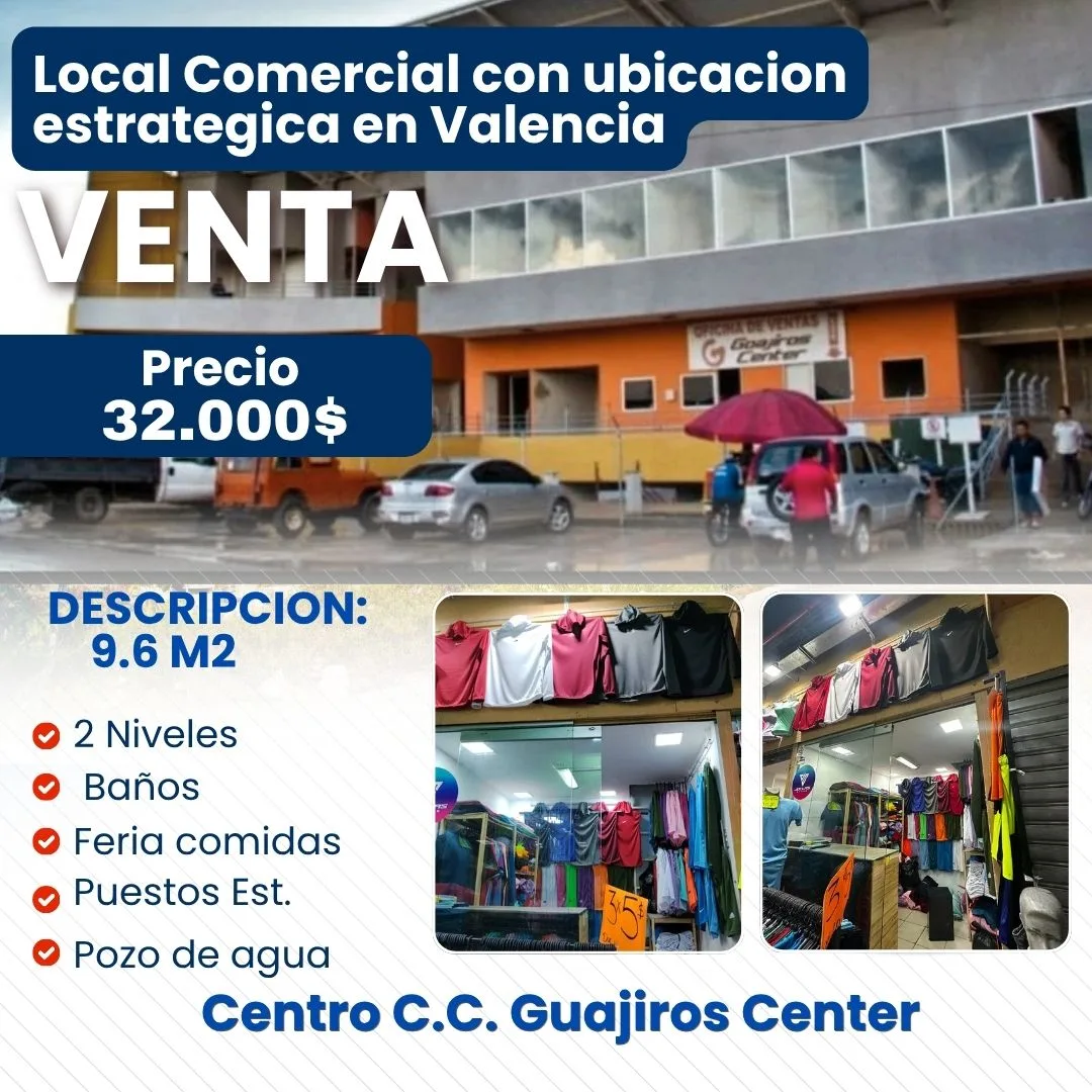 Local en Venta en C.C. GUAJIROS CENTER en Guajiros 10m² — USD 32,000