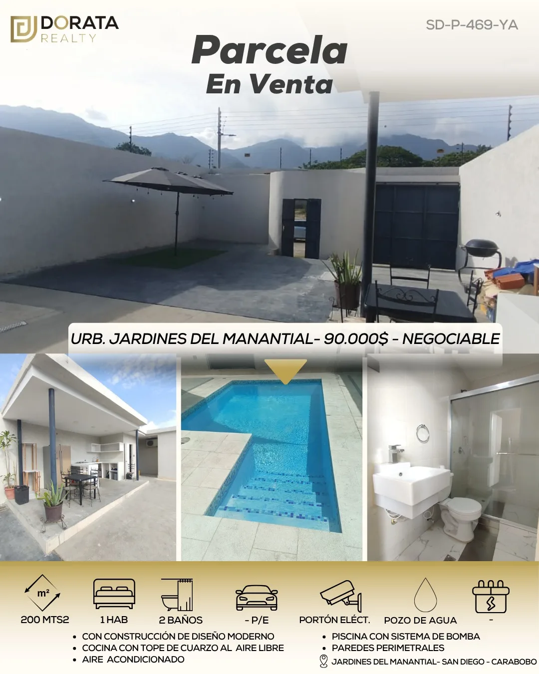 Terreno en Venta en Urbanización Manantial, San Diego — 1 hab 200m² — USD 90,000