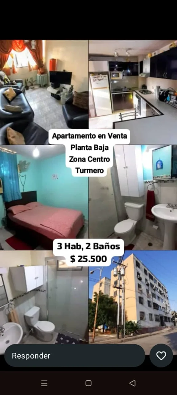 Apartamento en Venta en Turmero — 3 hab — USD 25,500