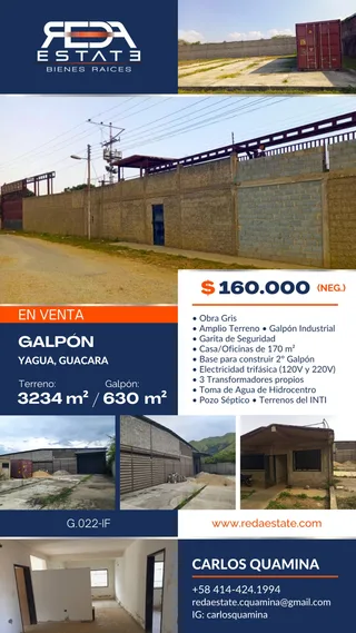 Galpón en Sector El Limón, Vigirima Arriba, Yagua, Guacara