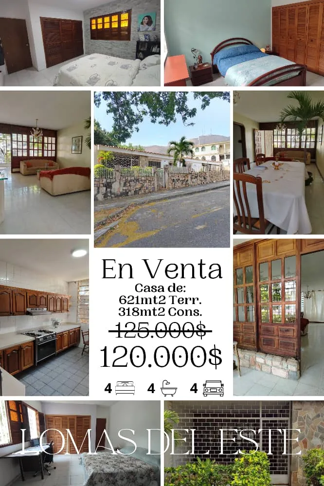 Casa en Venta en Lomas del Este, Valencia Edo. Carabobo — 4 hab 318m² — USD 120,000