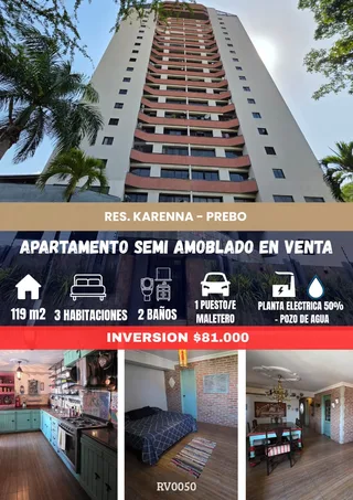 Apartamento en Urb, Prebo, Resd. Karenna