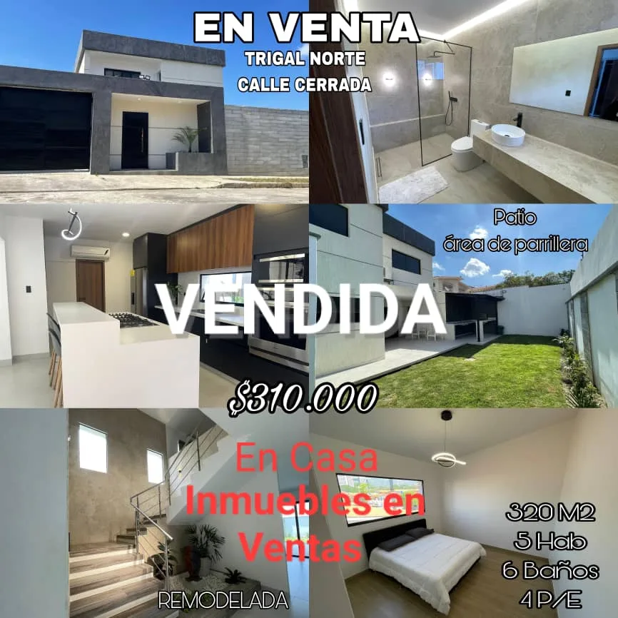 Casa en Venta en TRIGAL NORTE, CALLE CERRADA — 5 hab 320m² — USD 310,000