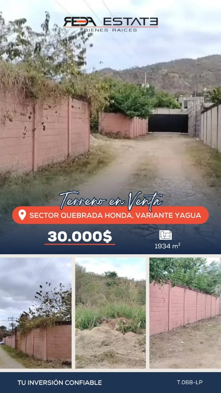 Terreno en Venta en Quebrada Honda, Variante Yagua 1934m² — USD 30,000