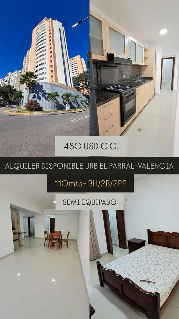 Apartamento en Alquiler en Urb. El Parral, Residencias Chelsea Court — 3 hab 110m² — USD 480