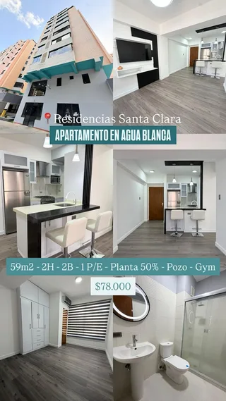 Apartamento en Residencias Santa Clara, Urb Agua Blanca