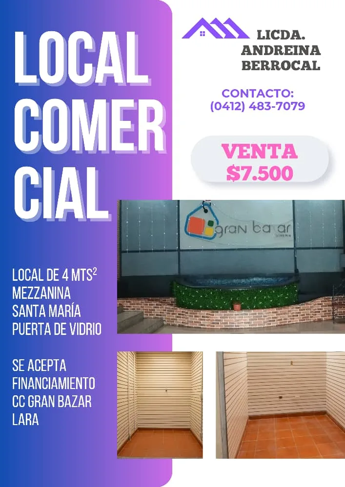 Local en Venta en C.C. Gran Bazar Valencia 4m² — USD 7,500