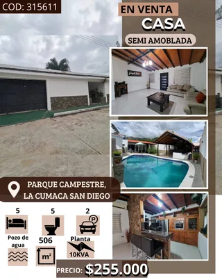 Casa en Parque Residencial campestre La Cumaca, SAN DIEGO Valencia