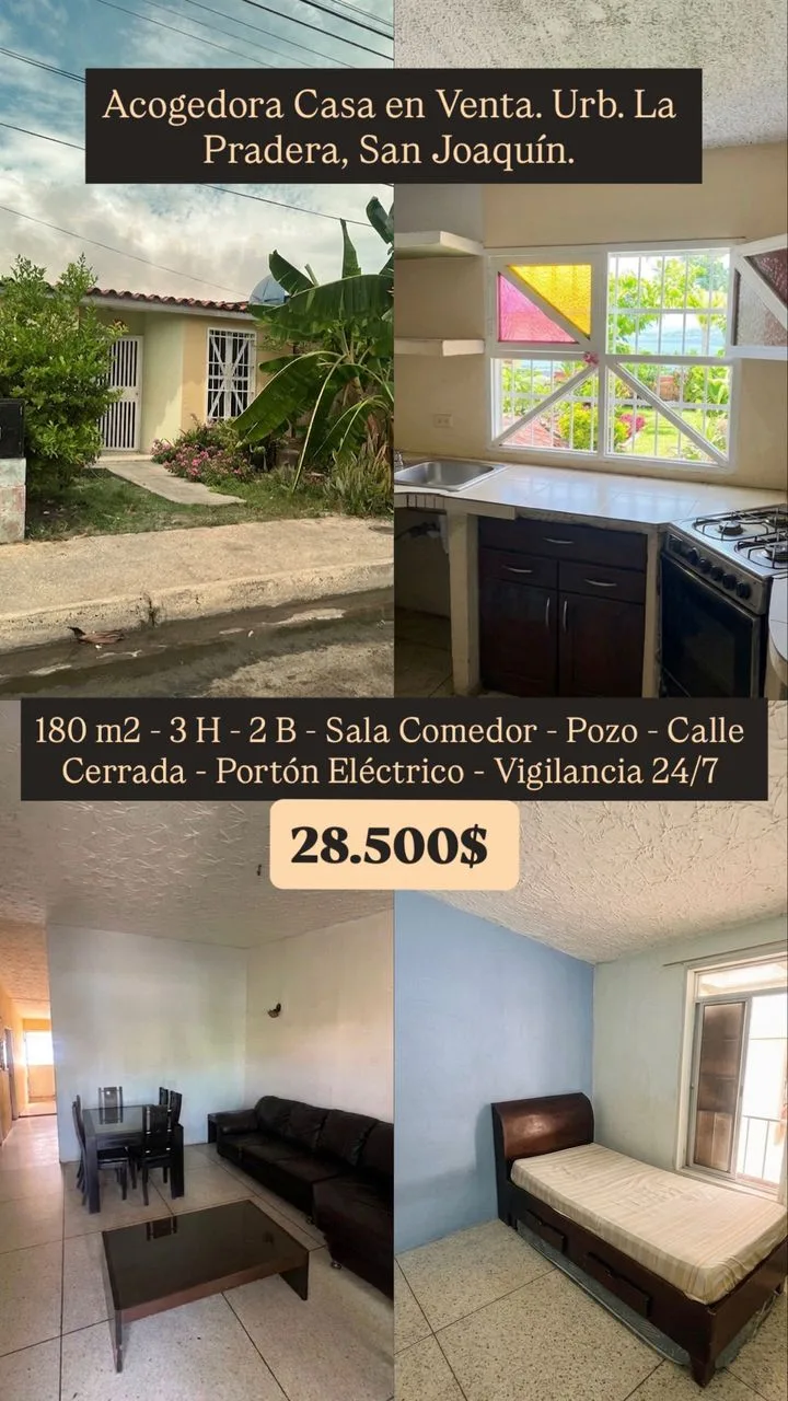 Casa en Venta en Urb. La Pradera, San Joaquín — 3 hab 180m² — USD 28,500