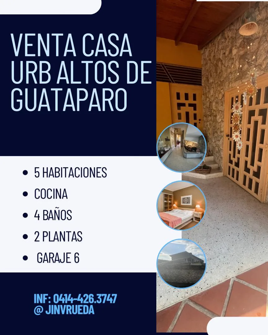 Casa en Venta en Altos de Guataparo — 8 hab 390m² — USD 200,000