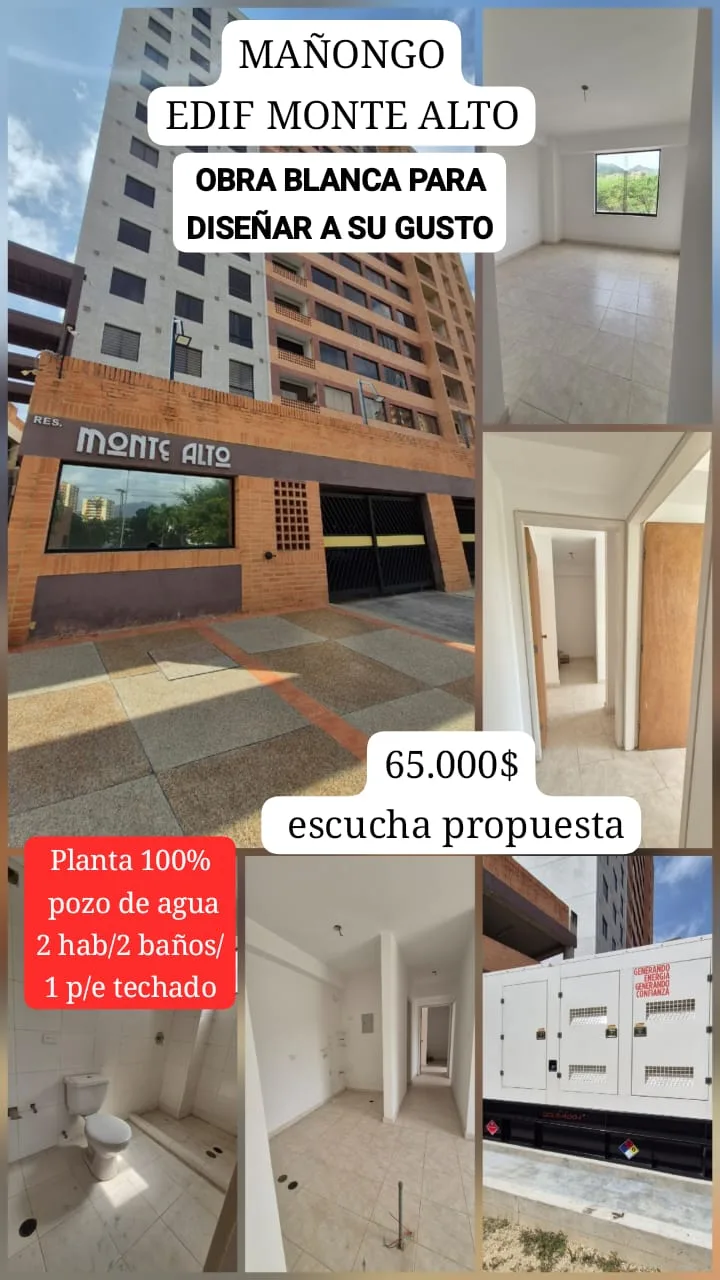 Apartamento en Venta en Residencias Monte Alto, Urbanización Mañongo — 2 hab 64m² — USD 65,000