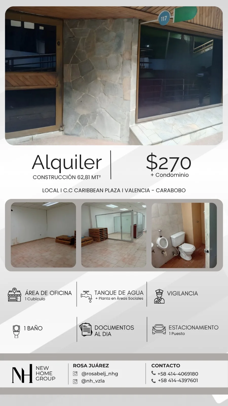 Local en Alquiler en C.C. Caribbean Plaza, Valencia - Carabobo 63m² — USD 270