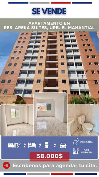 Apartamento en Res Areka Suite. Manantial Naguanagua