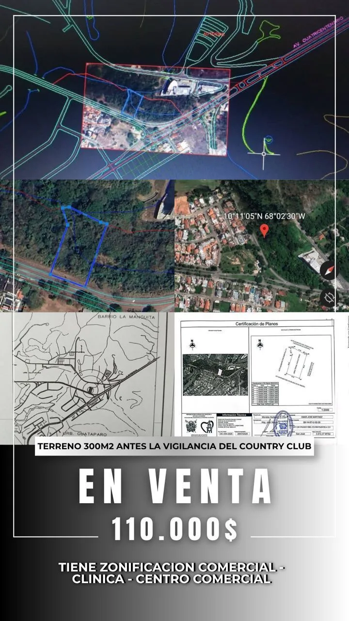 Terreno en Venta en Urbanización Guataparo 3600m² — USD 110,000