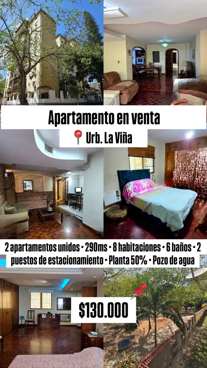 Apartamento en Venta en Urb. La Viña — 8 hab 290m² — USD 130,000