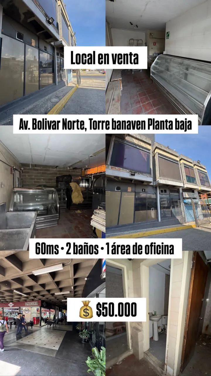 Local en Venta en Av. Bolivar Norte, Torre Banaven — 1 hab 60m² — USD 50,000
