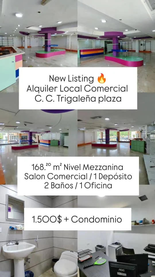Local en Alquiler en C.C Trigaleña Plaza 168m² — USD 1,500