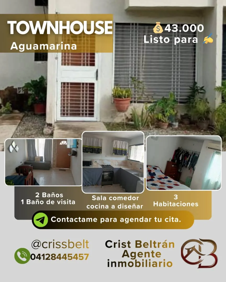 Townhouse en Venta en Aguamarina, Ciudad Alianza — 3 hab 128m² — USD 43,000