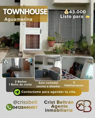 Townhouse en Aguamarina, Ciudad Alianza