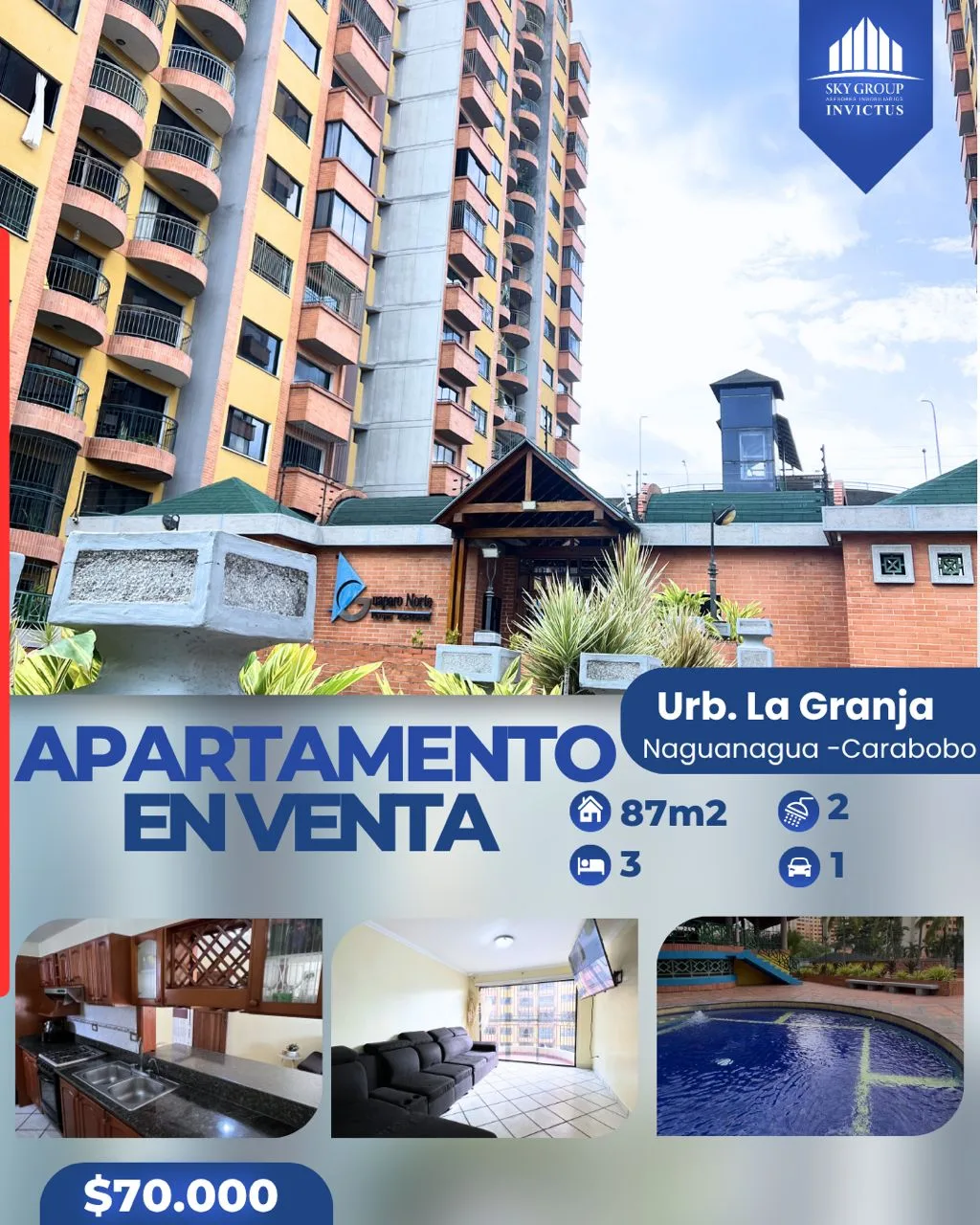Apartamento en Venta en Urb. La Granja, Naguagua - Carabobo — 3 hab 87m² — USD 70,000