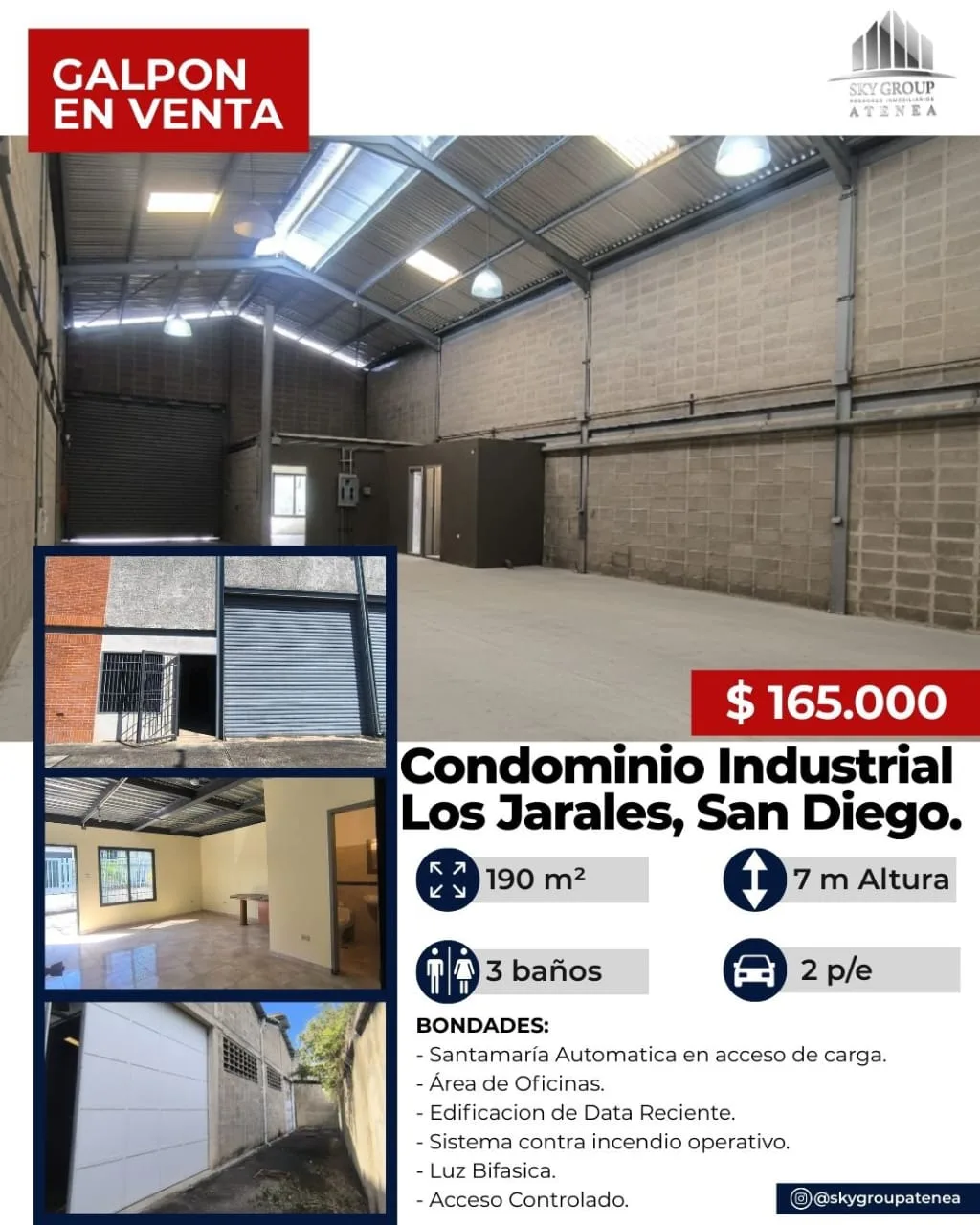 Galpón en Venta en Los Jarales, San Diego 190m² — USD 165,000