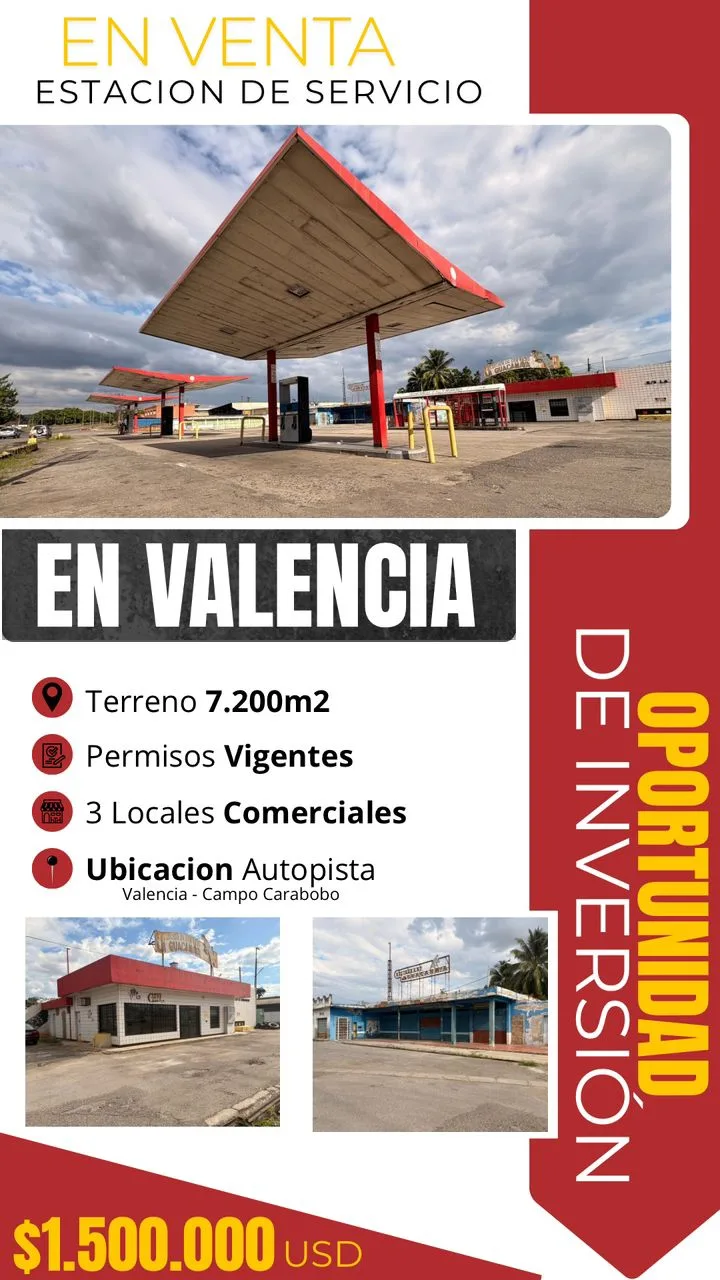 Terreno en Venta en Autopista Valencia - Campo Carabobo 7200m² — USD 1,500,000