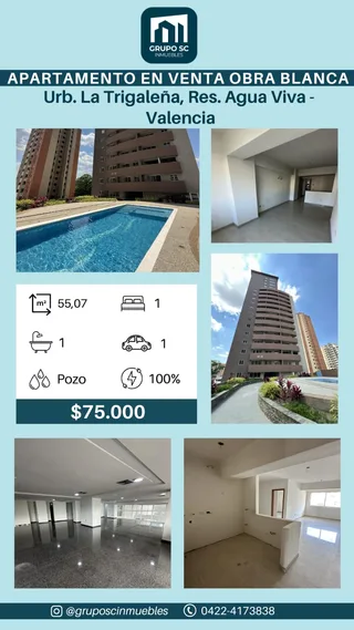 Apartamento en Res. AGUA VIVA, Urb. La Trigaleña – Valencia