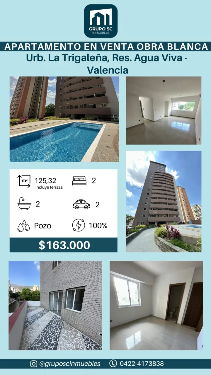 Apartamento en Venta en Urb La Trigaleña – Valencia — 2 hab 125m² — USD 163,000
