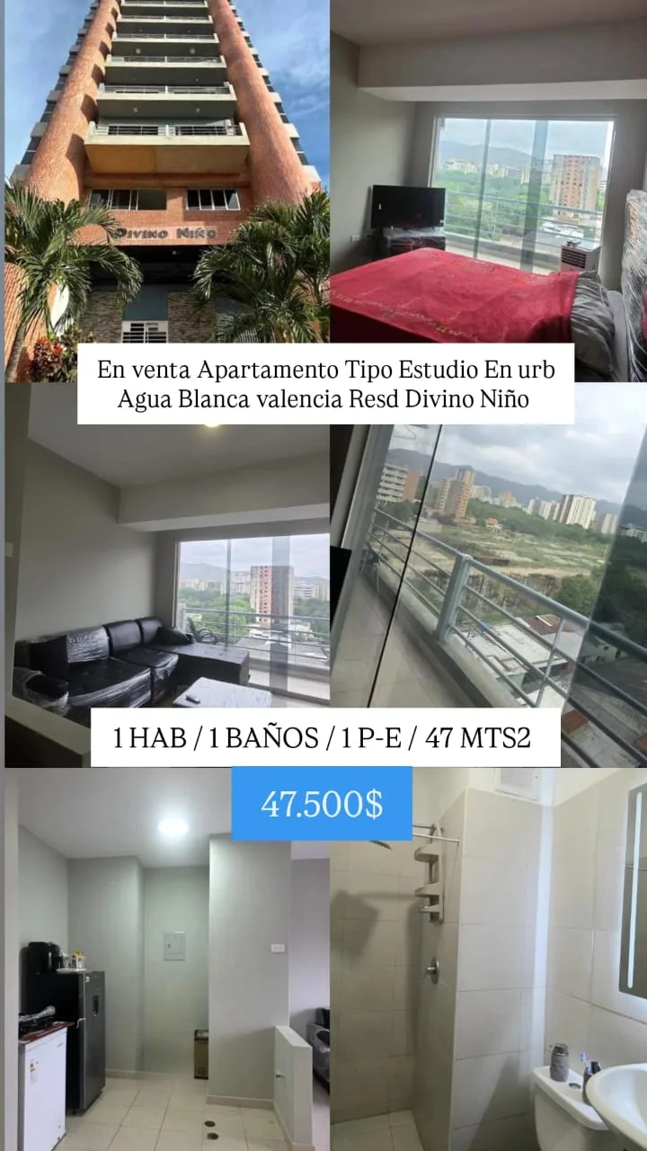 Apartamento en Venta en Agua Blanca, Divino Niño — 1 hab 47m² — USD 47,500