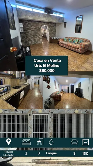 Casa en Urb. El Molino - Libertador - Carabobo