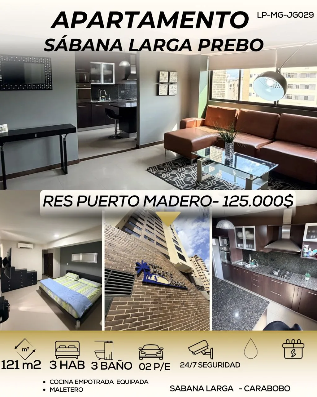 Apartamento en Venta en Puerto Madero, Sabanalarga, Prebo — 3 hab 121m² — USD 125,000