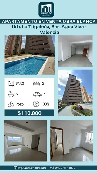 Apartamento en Urb. La Trigaleña, Res. Agua Viva – Valencia