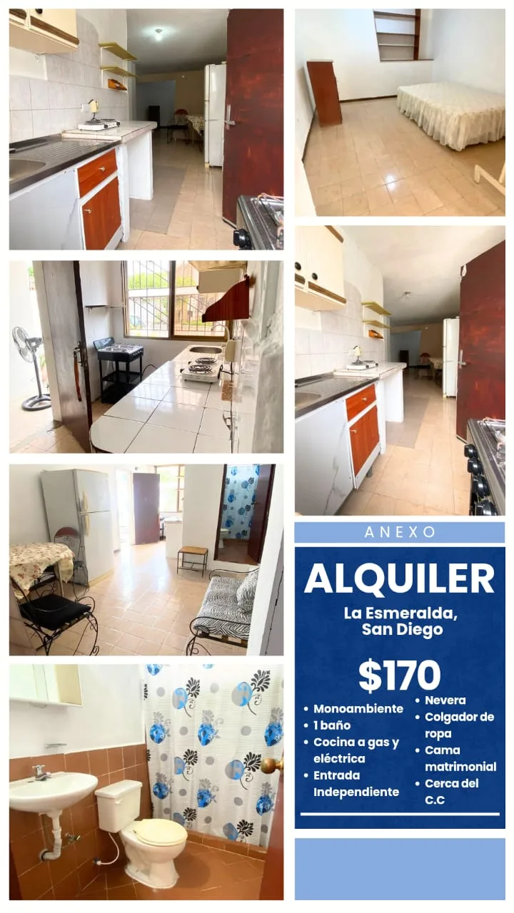 Apartamento en Alquiler en La Esmeralda, San Diego — 1 hab — USD 170