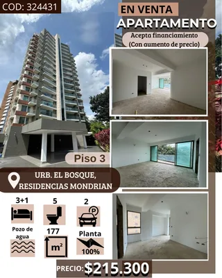 Apartamento en Residencias Mondrian, Urbanización El Bosque