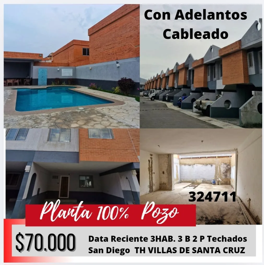 Townhouse en Venta en Villas de Santa Cruz — 3 hab — USD 70,000