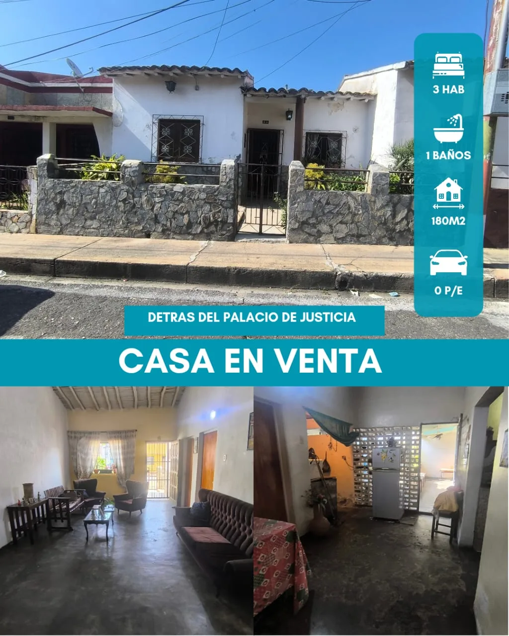 Casa en Venta en el Candelero, Valencia — 3 hab 180m² — USD 40,000