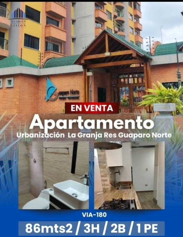Apartamento en Venta en Urbanización La Granja, Res Guaparo Norte — 3 hab 86m² — USD 88,000
