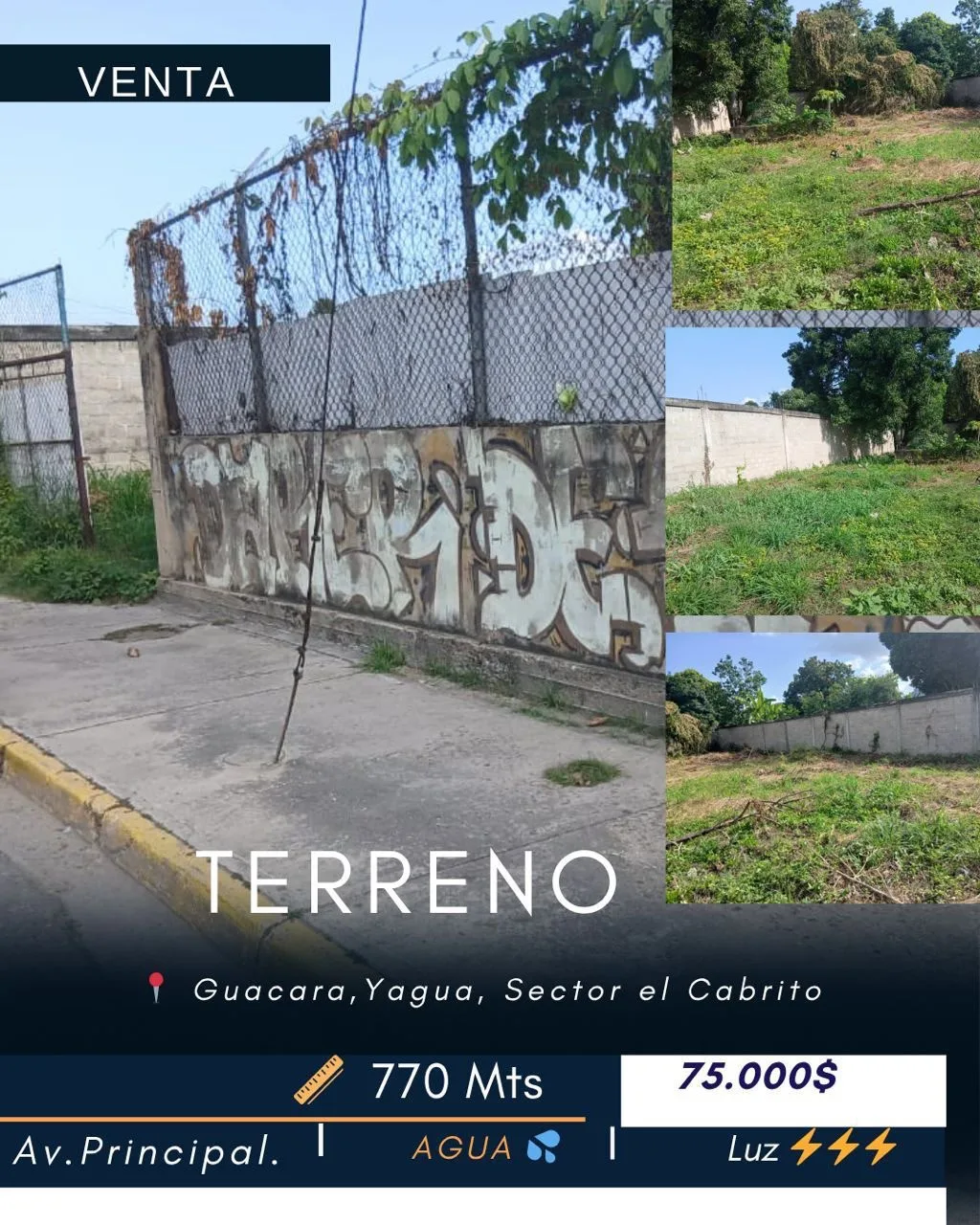 Terreno en Venta en Yagua, Sector El Cabrito 770m² — USD 75,000