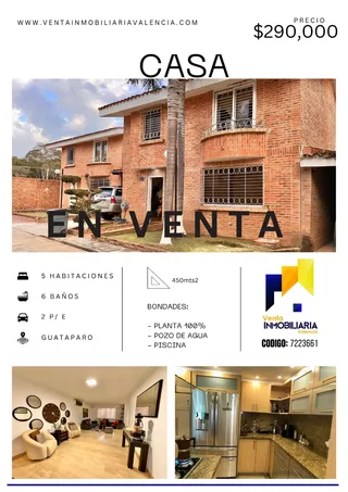Townhouse en Urb. Guataparo, Conjunto Residencial Los Aleros